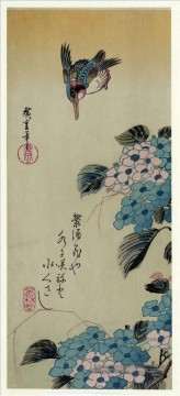  pêche - Hortensia et Kingfisher Utagawa Hiroshige ukiyoe